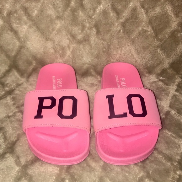 pink polo slides